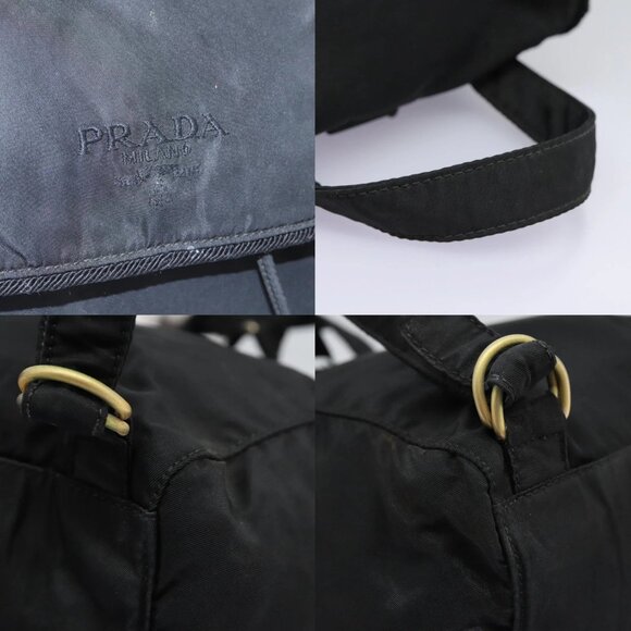 PRADA Backpack Nylon Black Gold Auth bs22978 - Picture 13 of 14